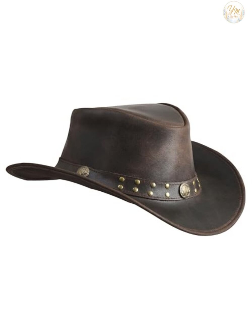 Genuine Suede Leather Cowboy Hat Steampunk Unisex Wide Brim Shapeable